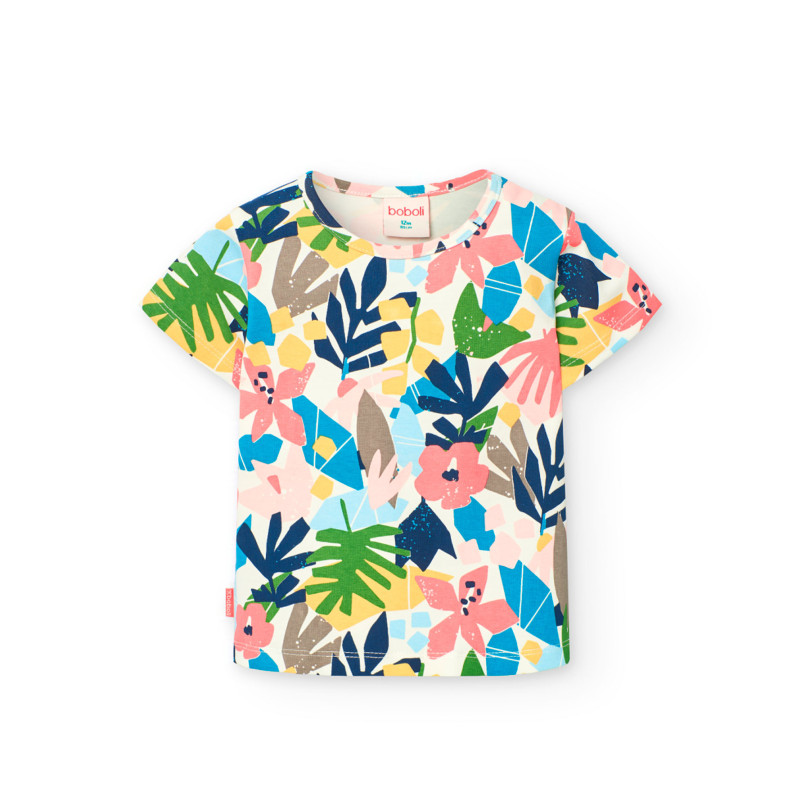 Camiseta punto flores de bebé niña