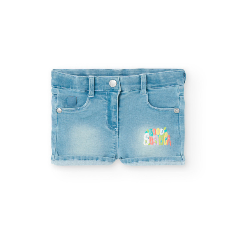 Short denim punto de bebé niña