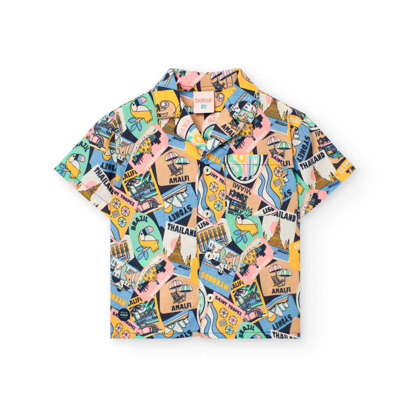 Camisa popelín estampada