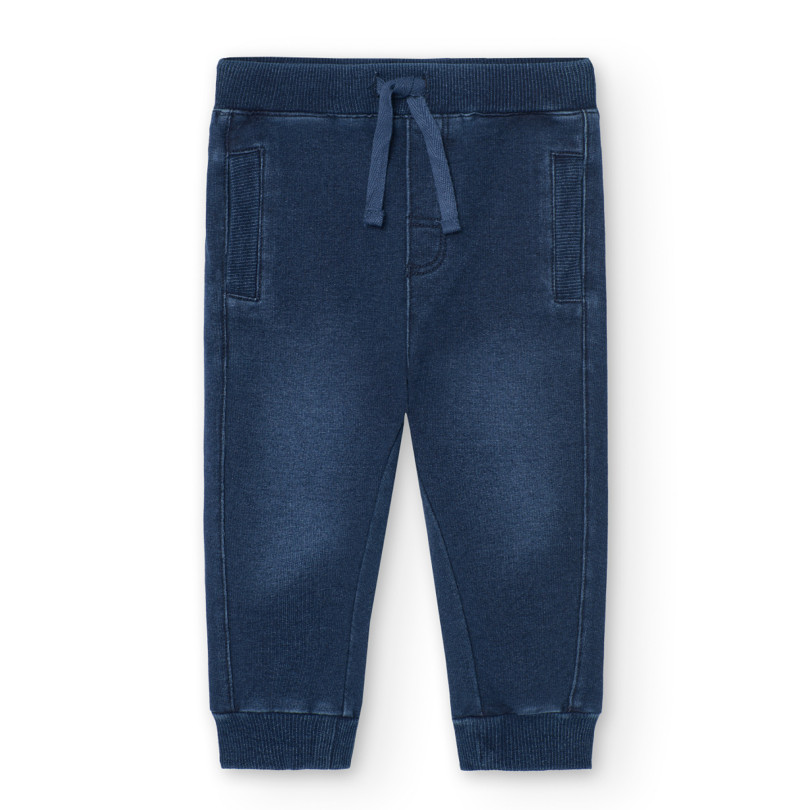 Pantalón felpa denim de bebé niño