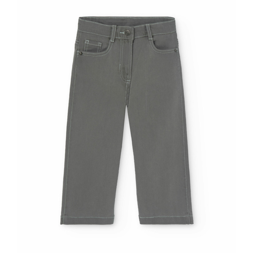 Pantalón denim elástico de niña