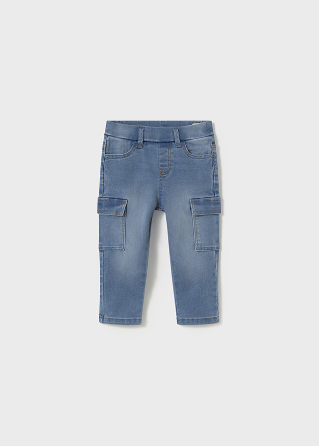 Pantalon denim cargo