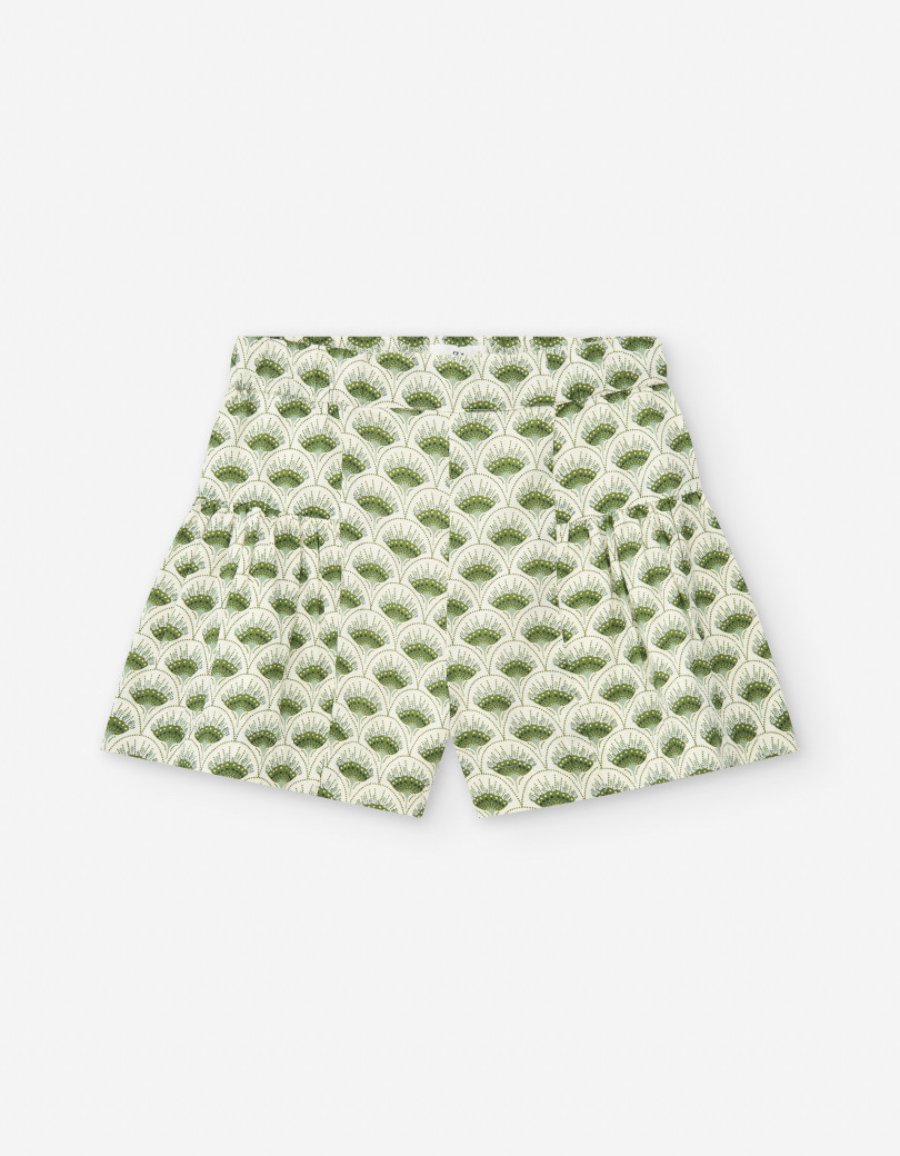 Shorts de batista estampada