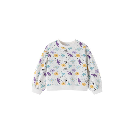 Sudadera blanca flor