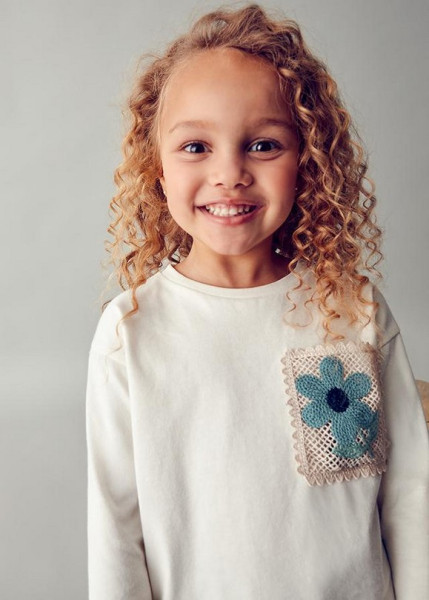 Camiseta Manga Larga Bolsillo Crochet