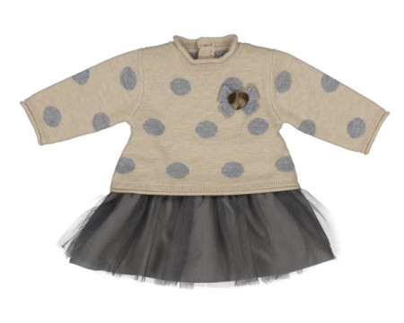 Vestido Tricot Cobinado Tul