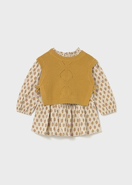 Vestido Con Chaleco Tricot
