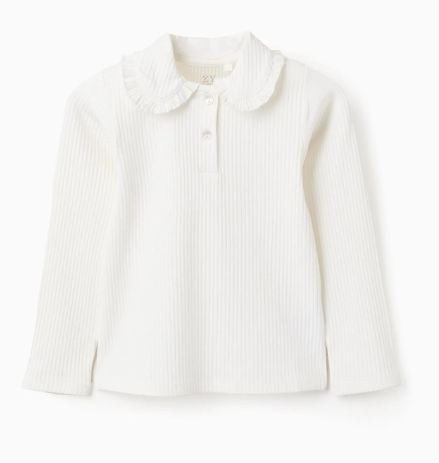 Ls Rib Tshirt Collar