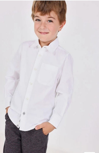 Camisa Oxford Manga Larga De niño