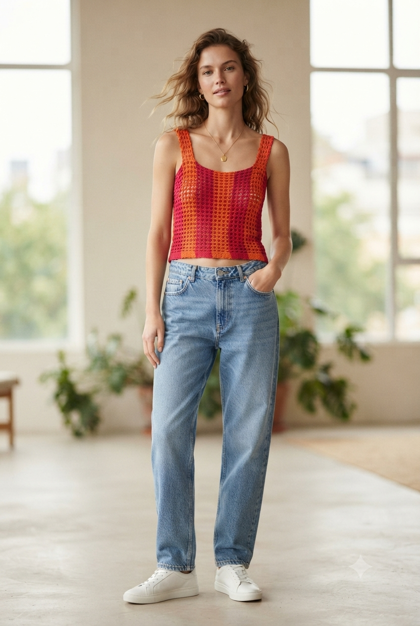 Top tiras crochet