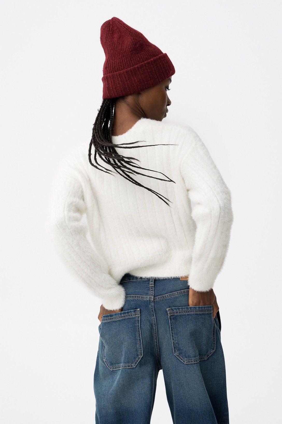 Jersey de manga larga  con bajo cropped.