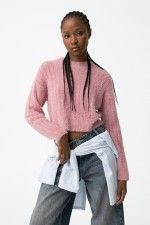 Jersey de manga larga  con bajo cropped.