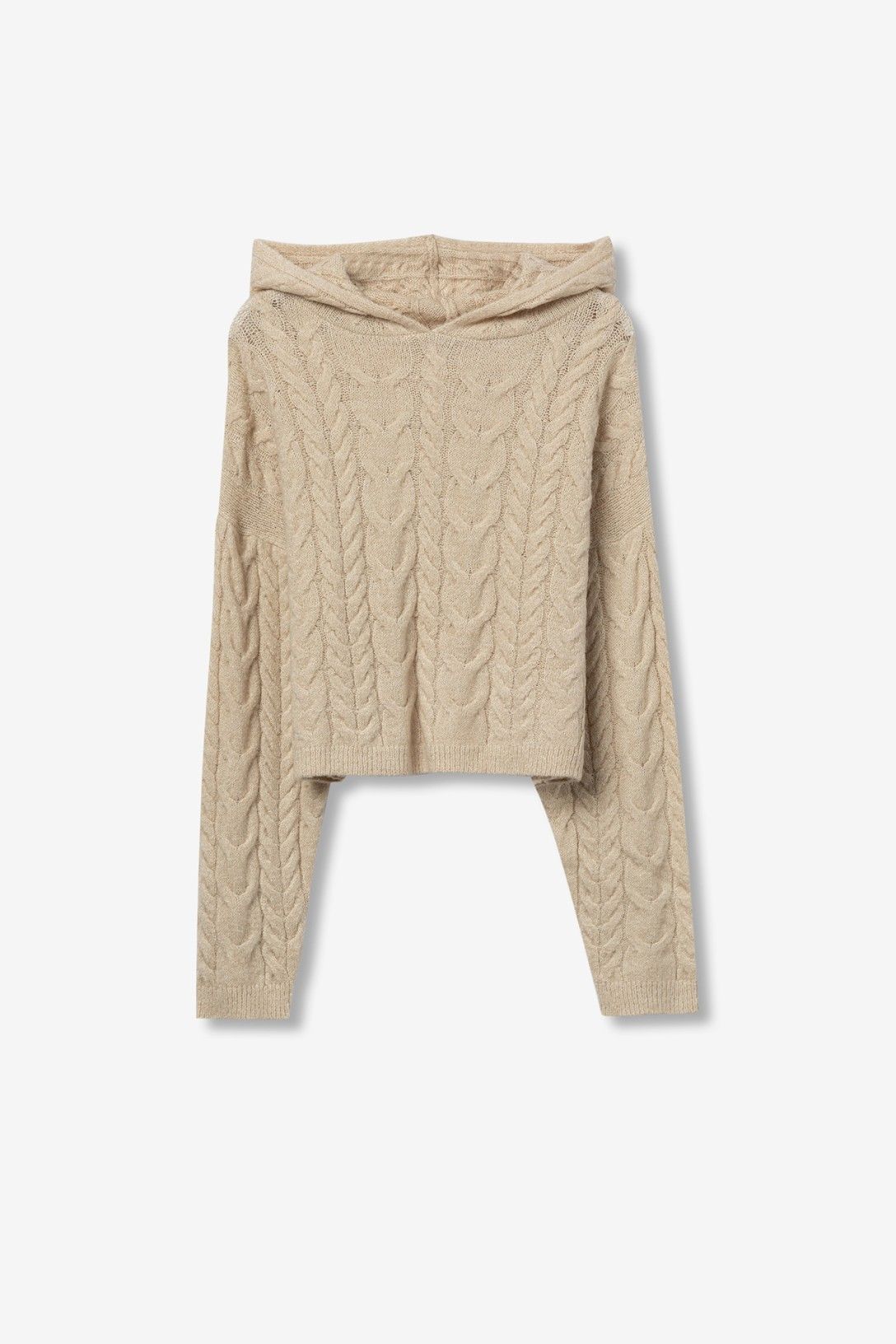 Jersey punto trenzado con capucha