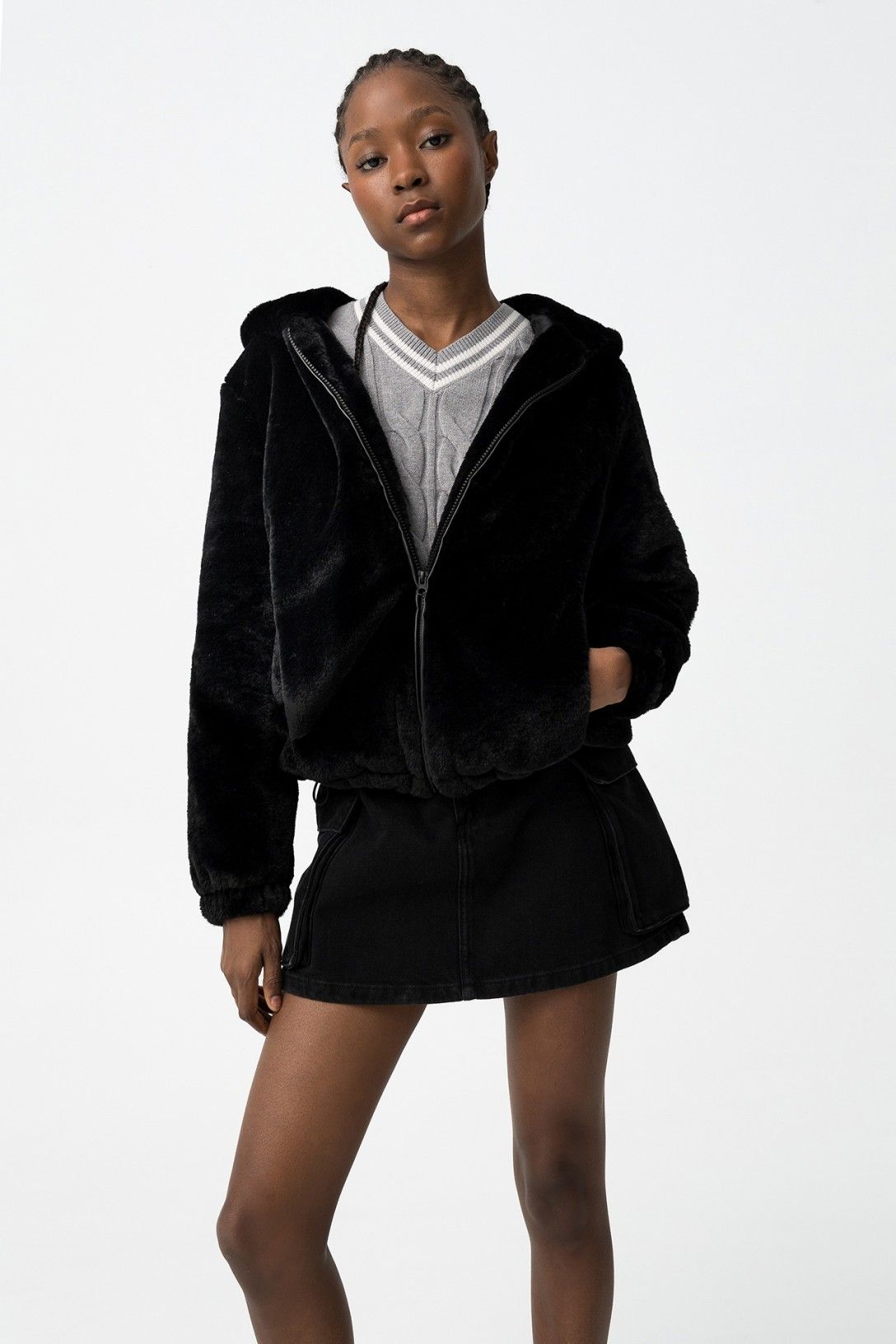 Abrigo  de pelo sintético