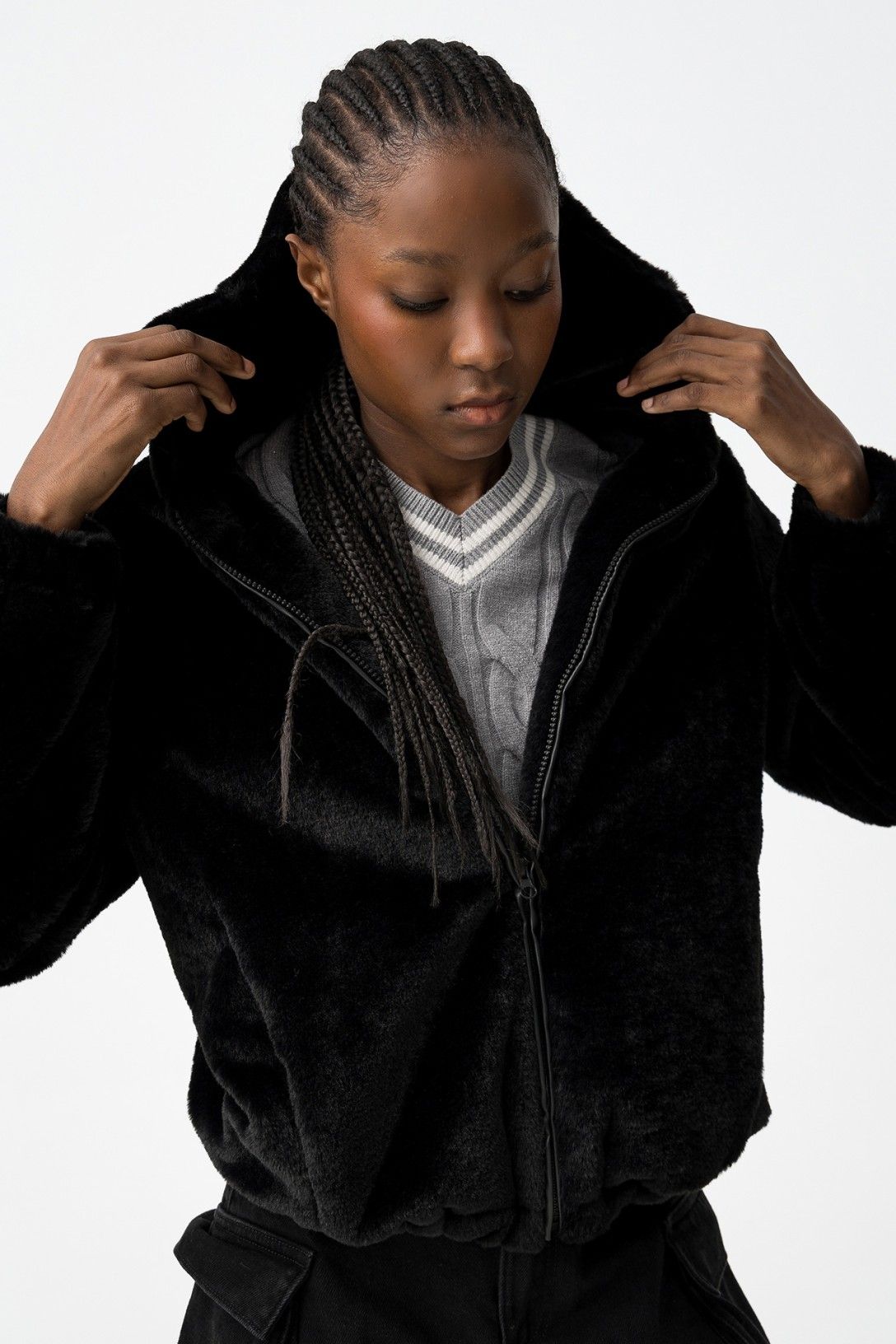 Abrigo  de pelo sintético