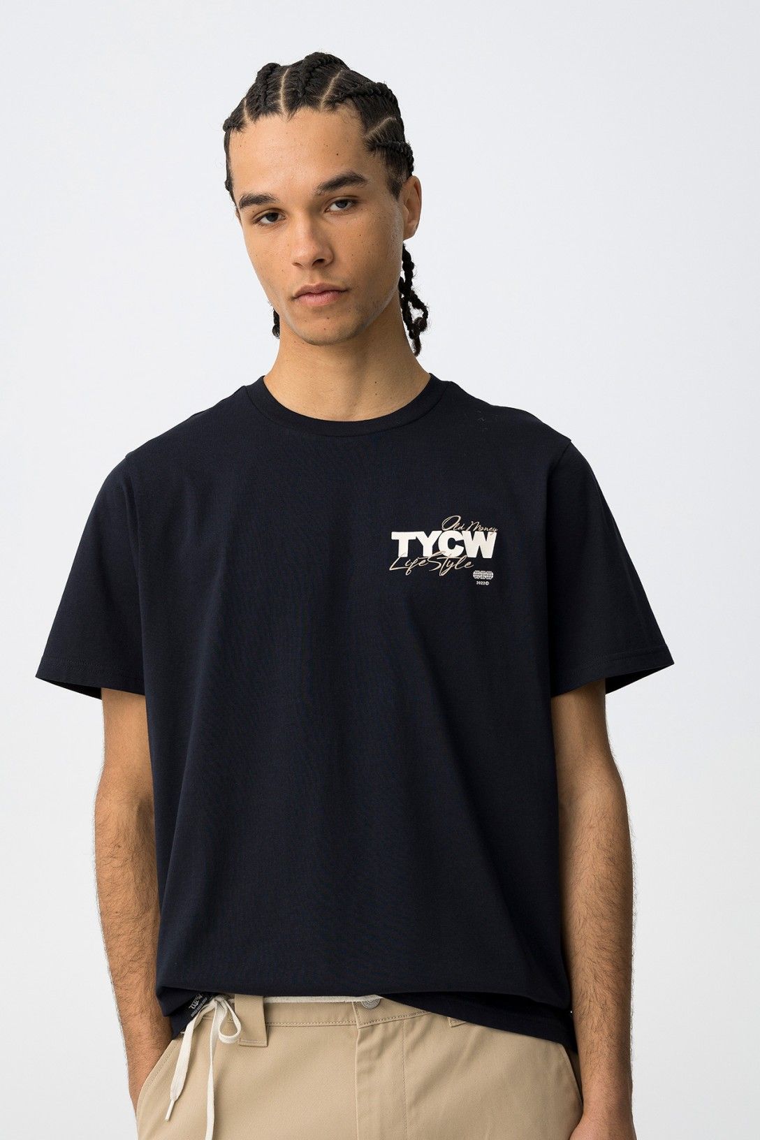 Camiseta estampada tipográfica manga corta.