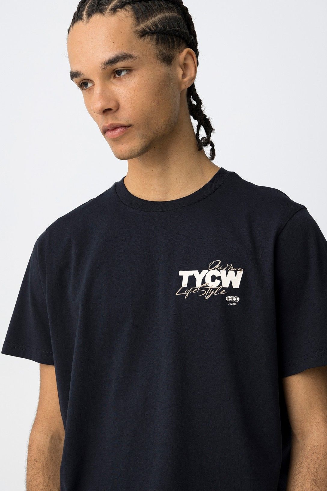 Camiseta estampada tipográfica manga corta.