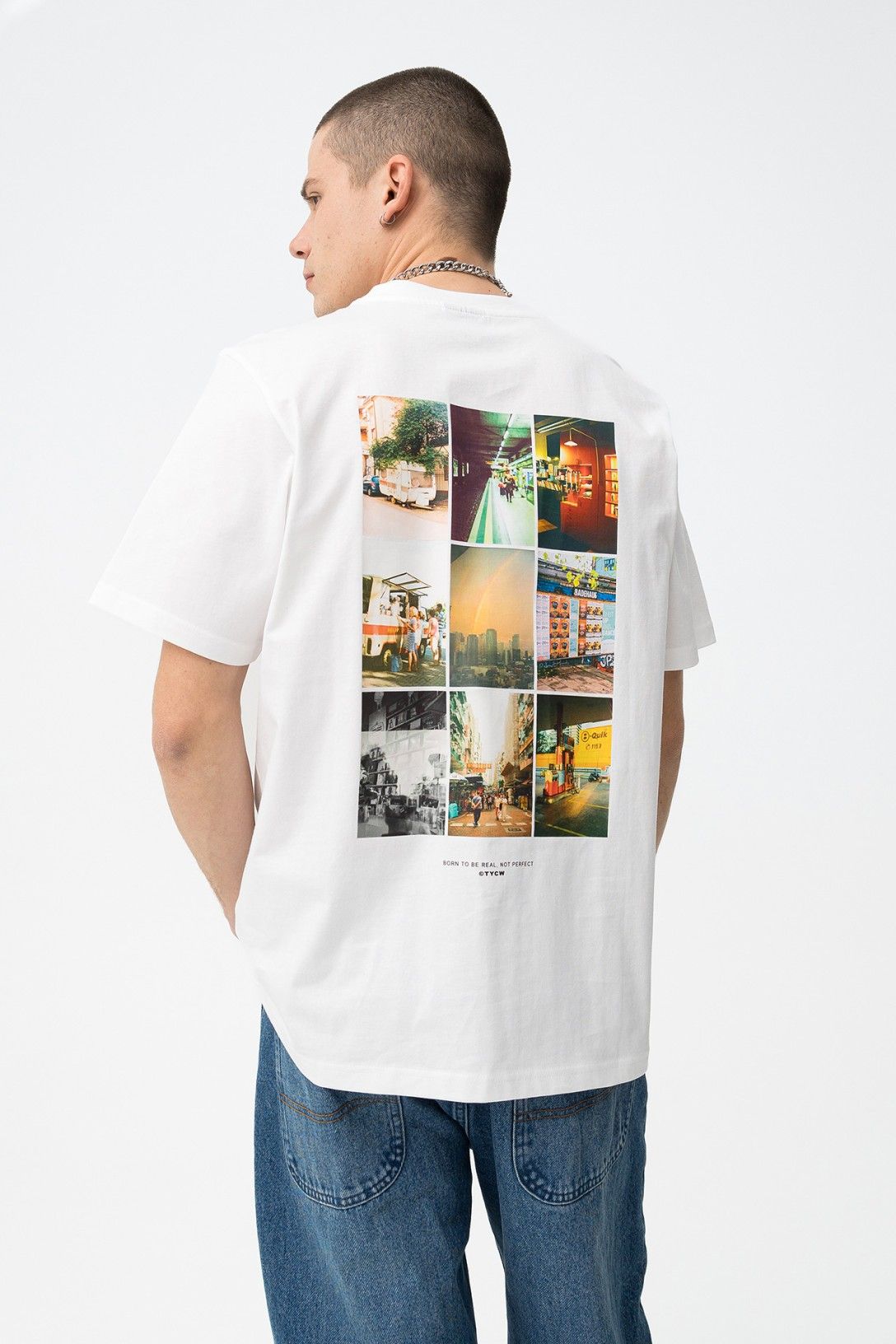 Camiseta Manga Corta Estampado Espalda