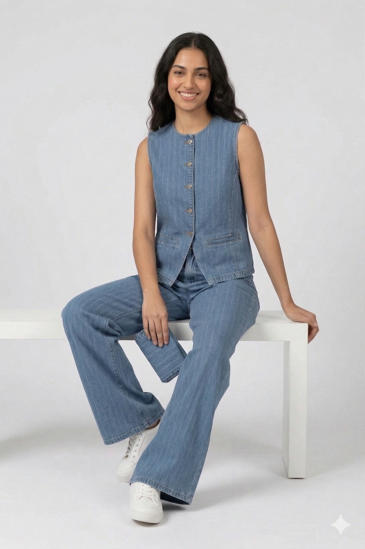 Chaleco Vaquero Rayas Plata