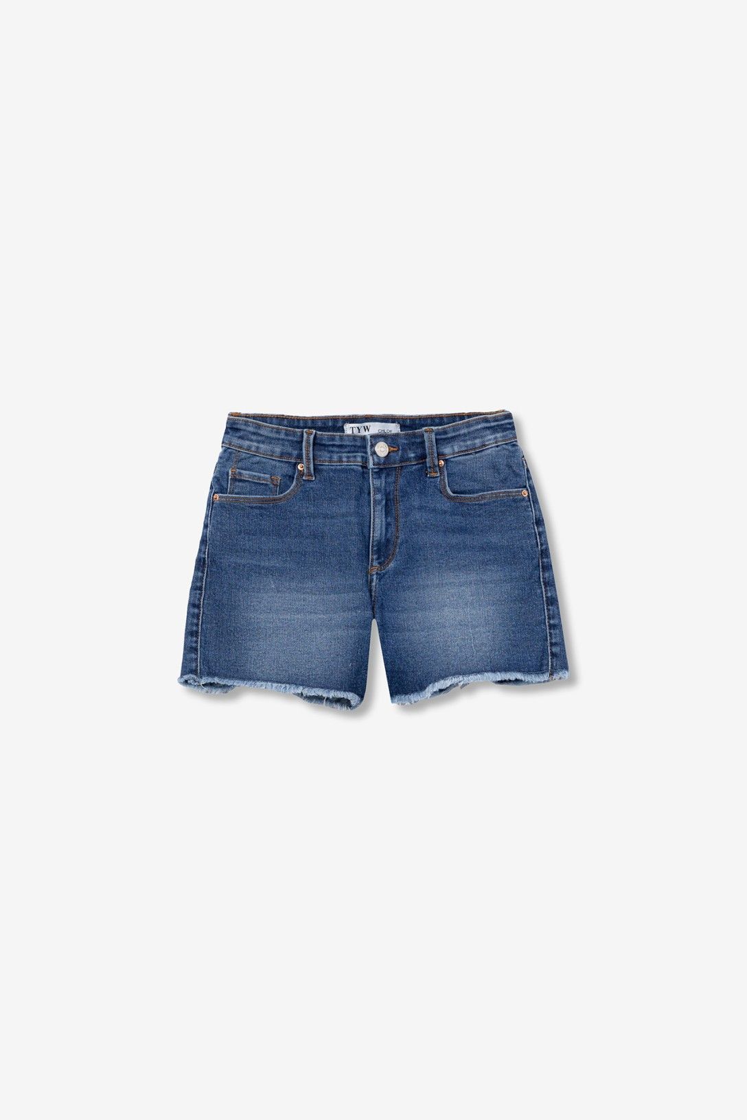Short  tiro alto con dobladillo deshilachado