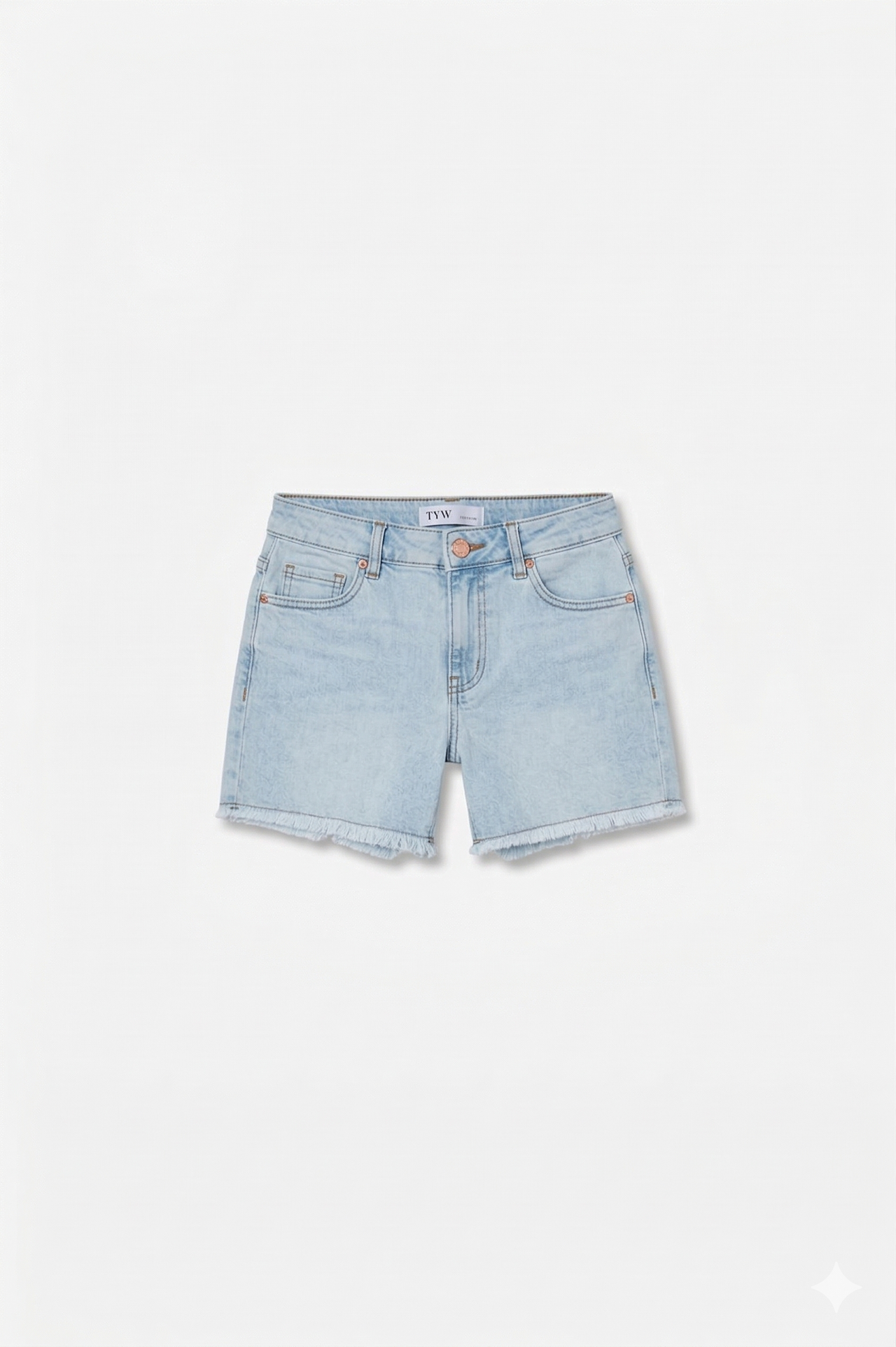 Short  tiro alto con dobladillo deshilachado