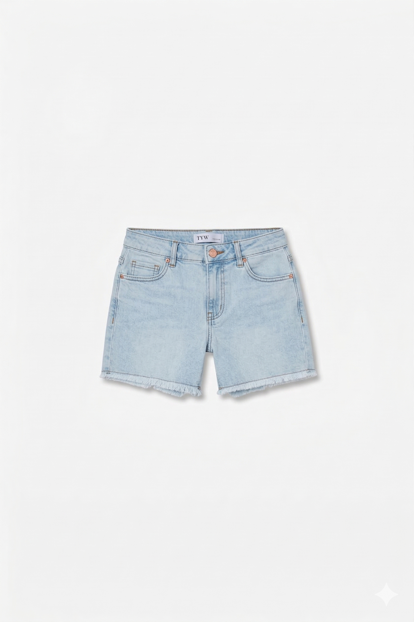 Short  tiro alto con dobladillo deshilachado