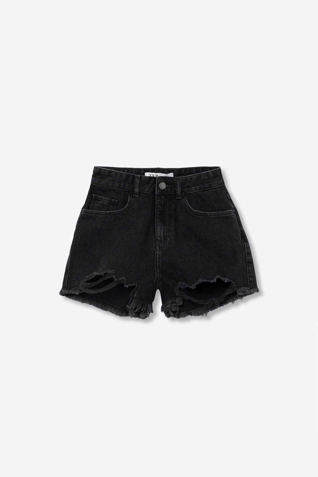 Short denim  negro desgastado