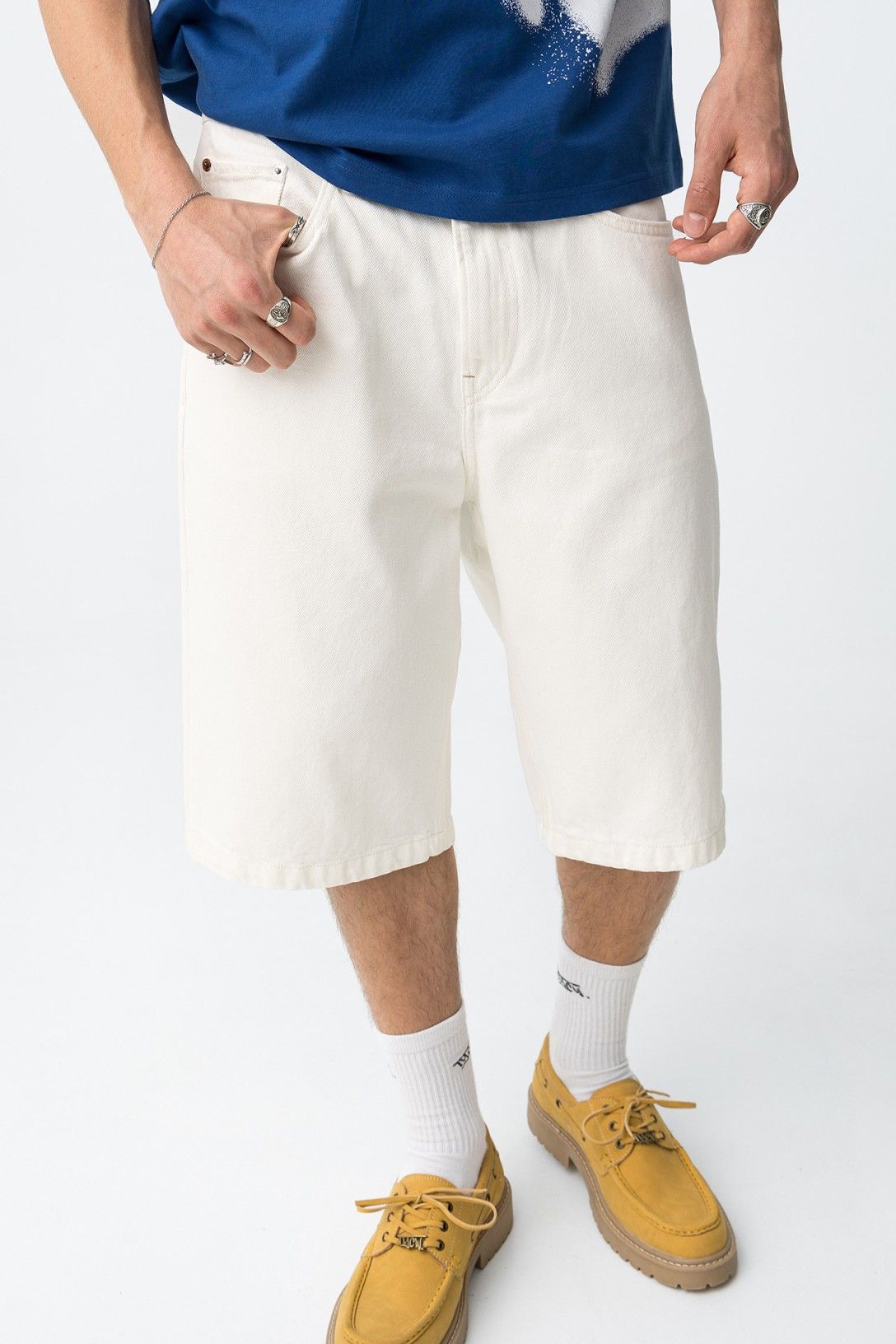 Bermuda Denim Corte Relaxed