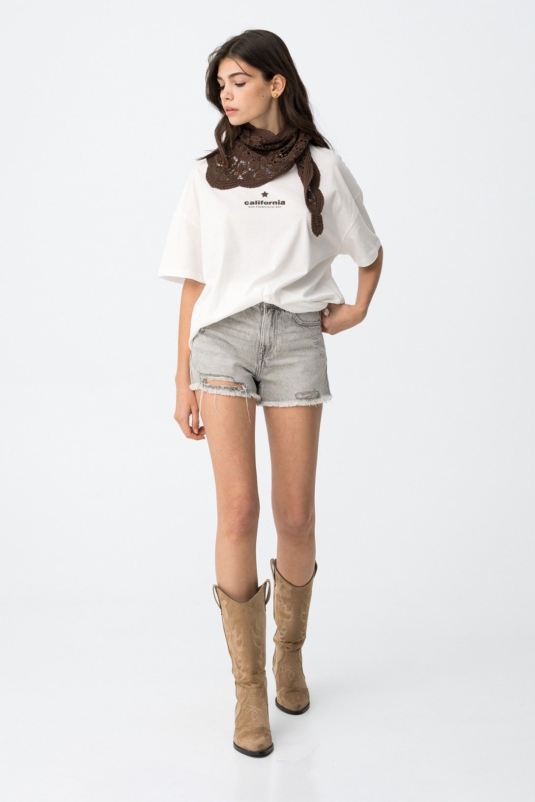 Short denim - Gris desgastado