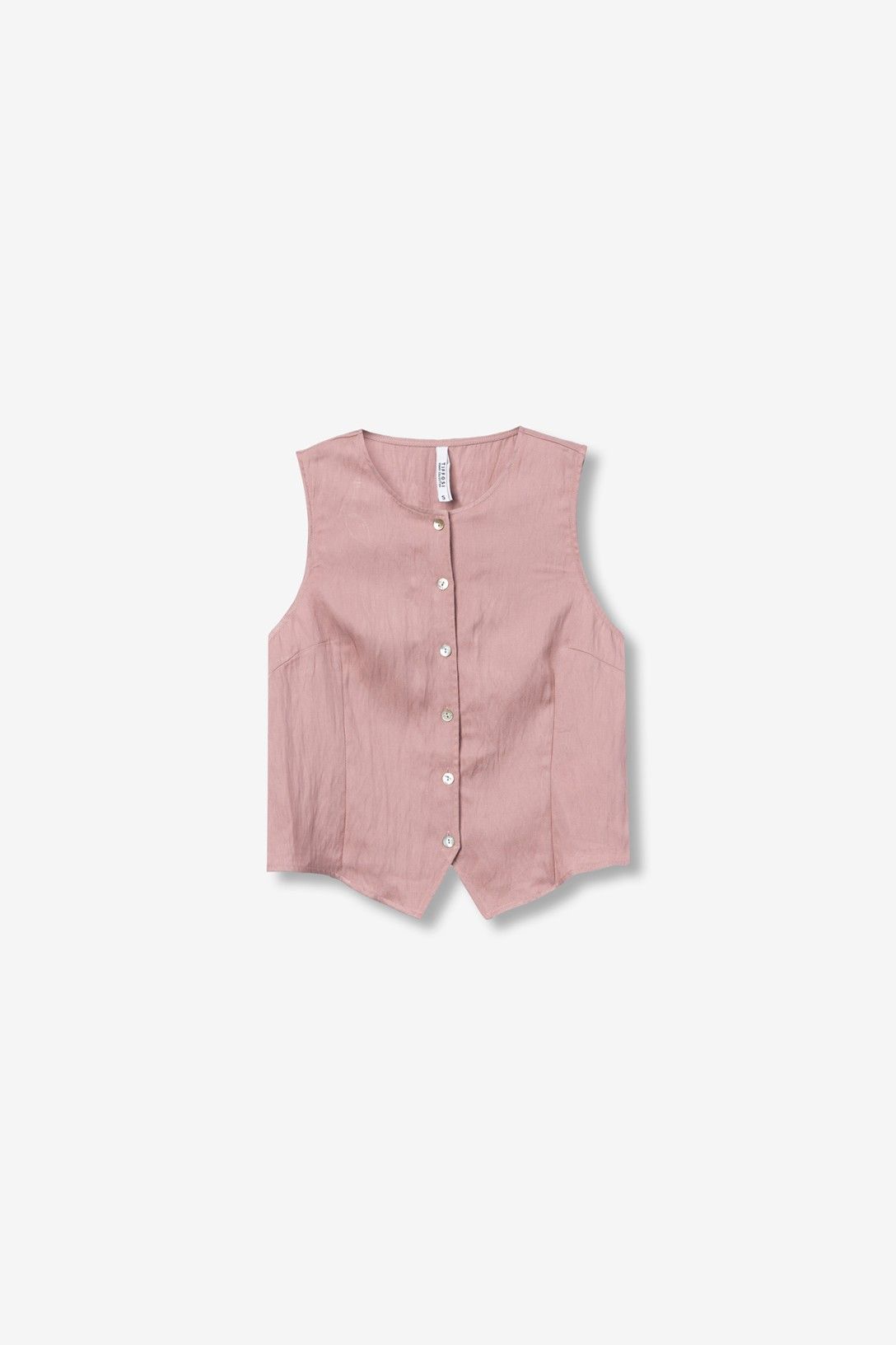 Chaleco texturizado en tono rosa empolvado mujer