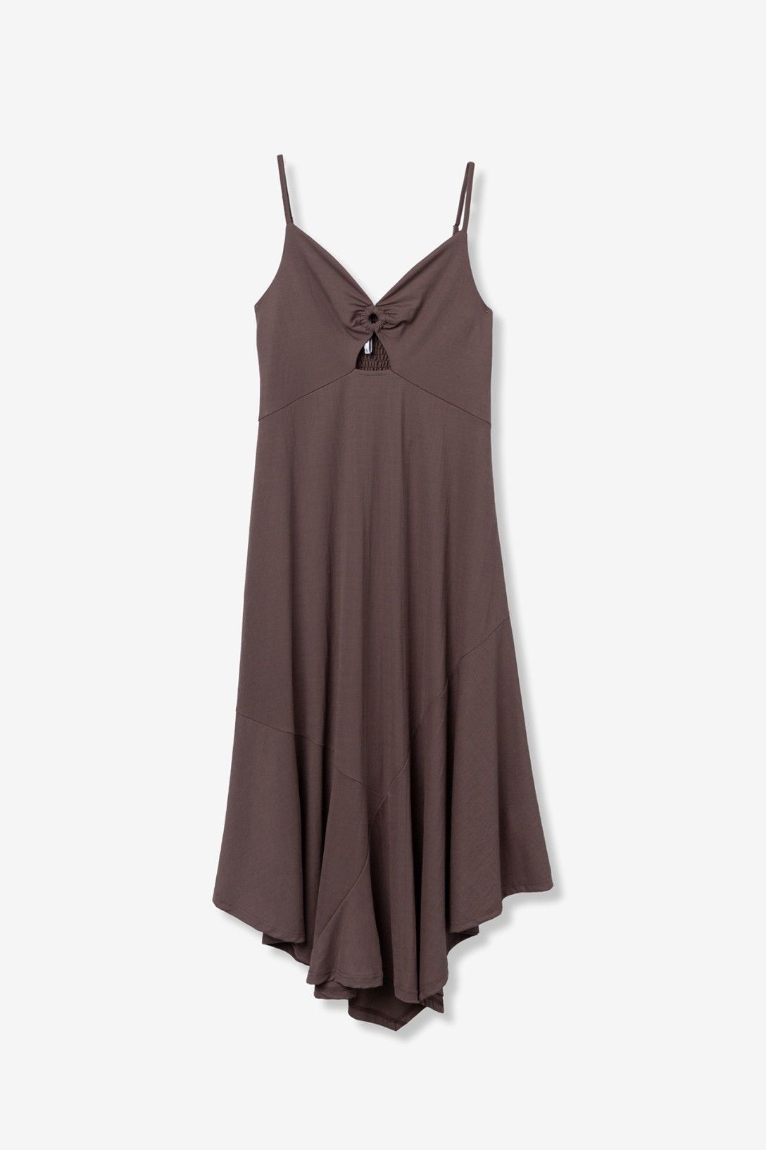 Vestido midi de mujer fluido.
