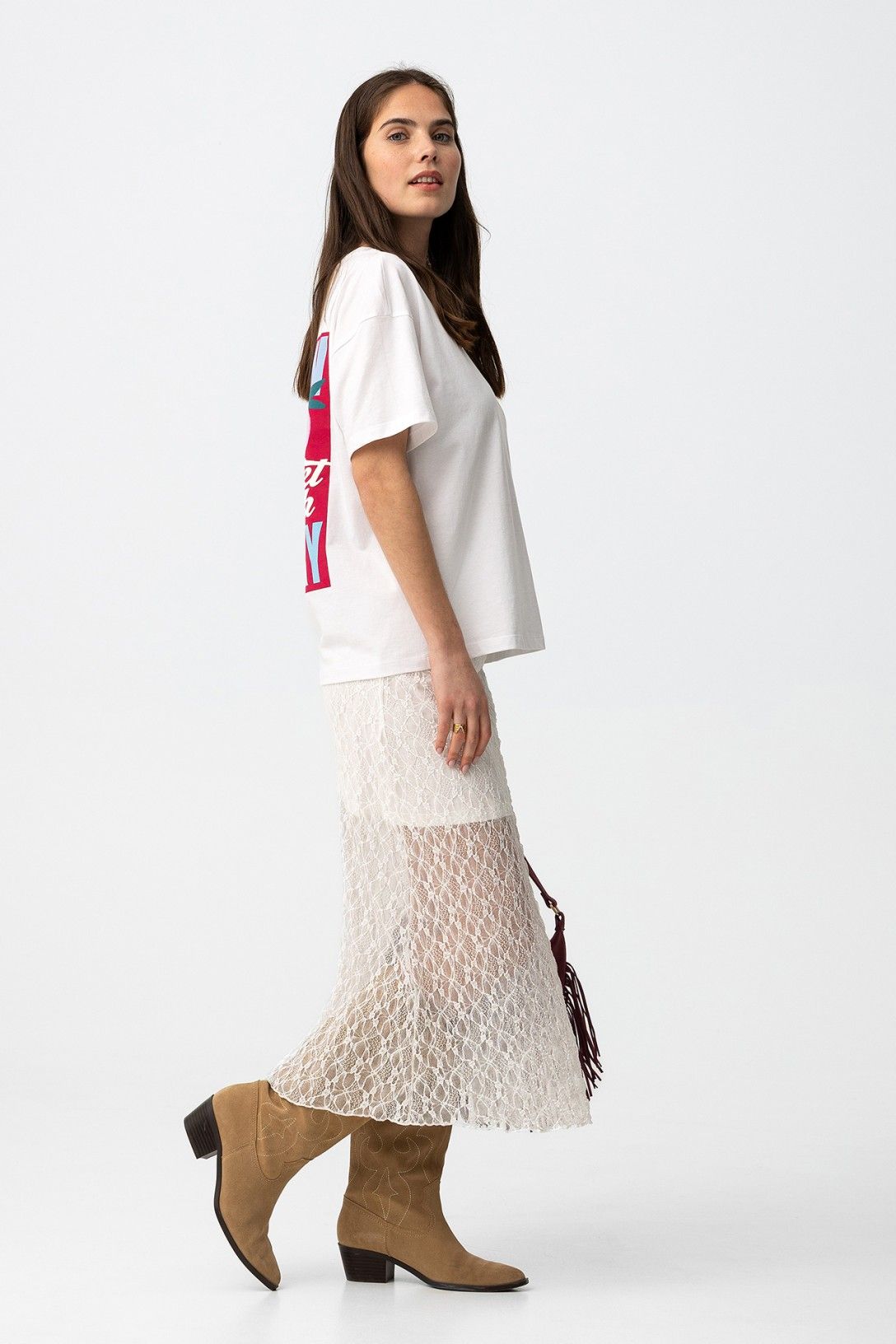 Falda Midi Texturizada.