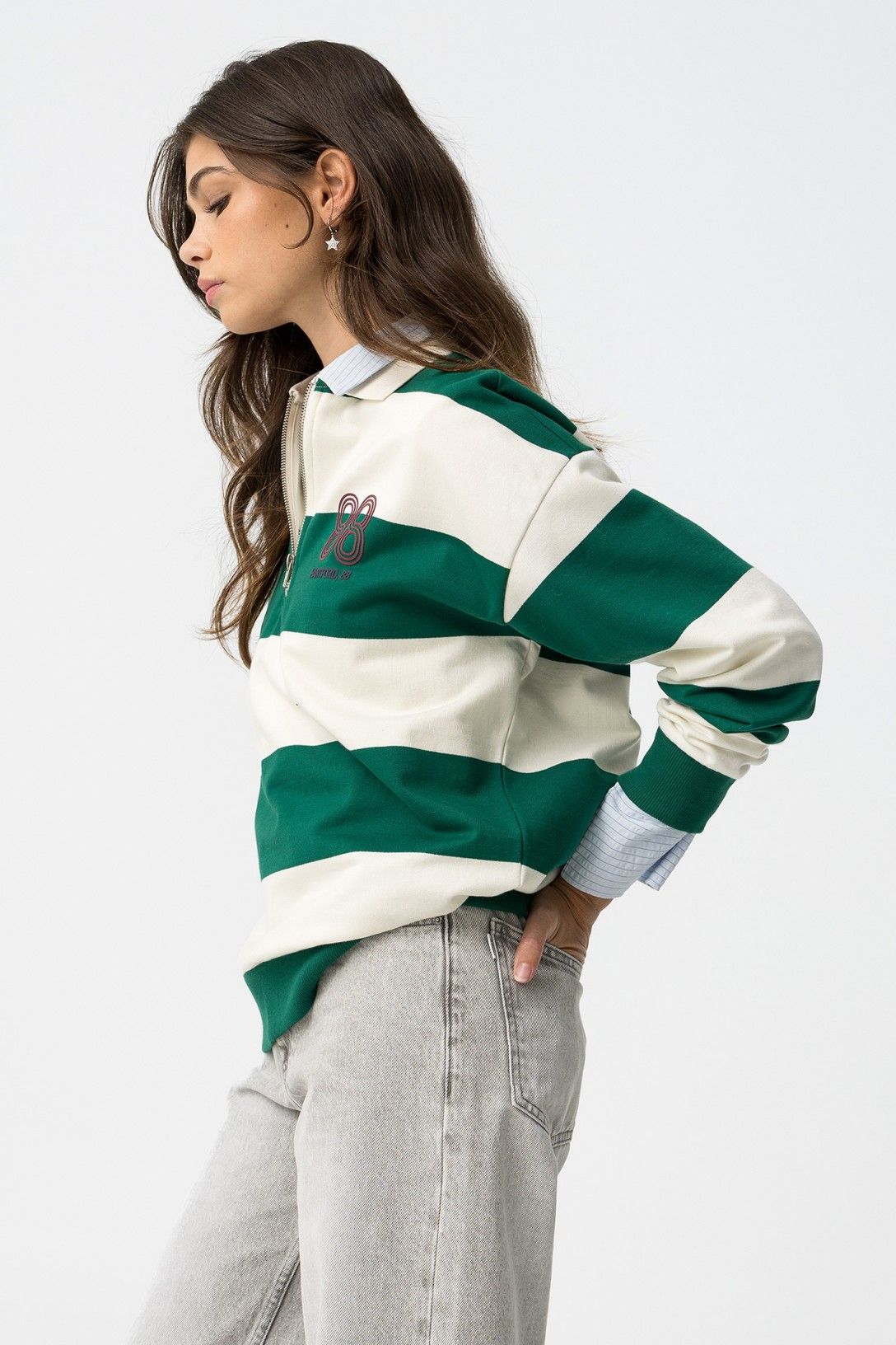 Sudadera Rayas Cremallera