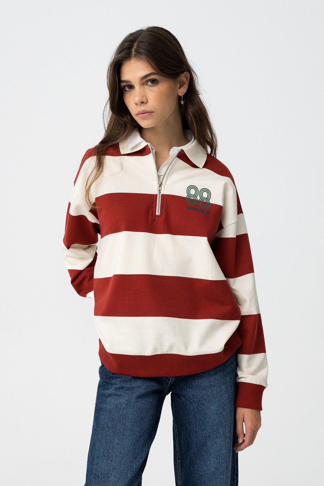 Sudadera Rayas Cremallera