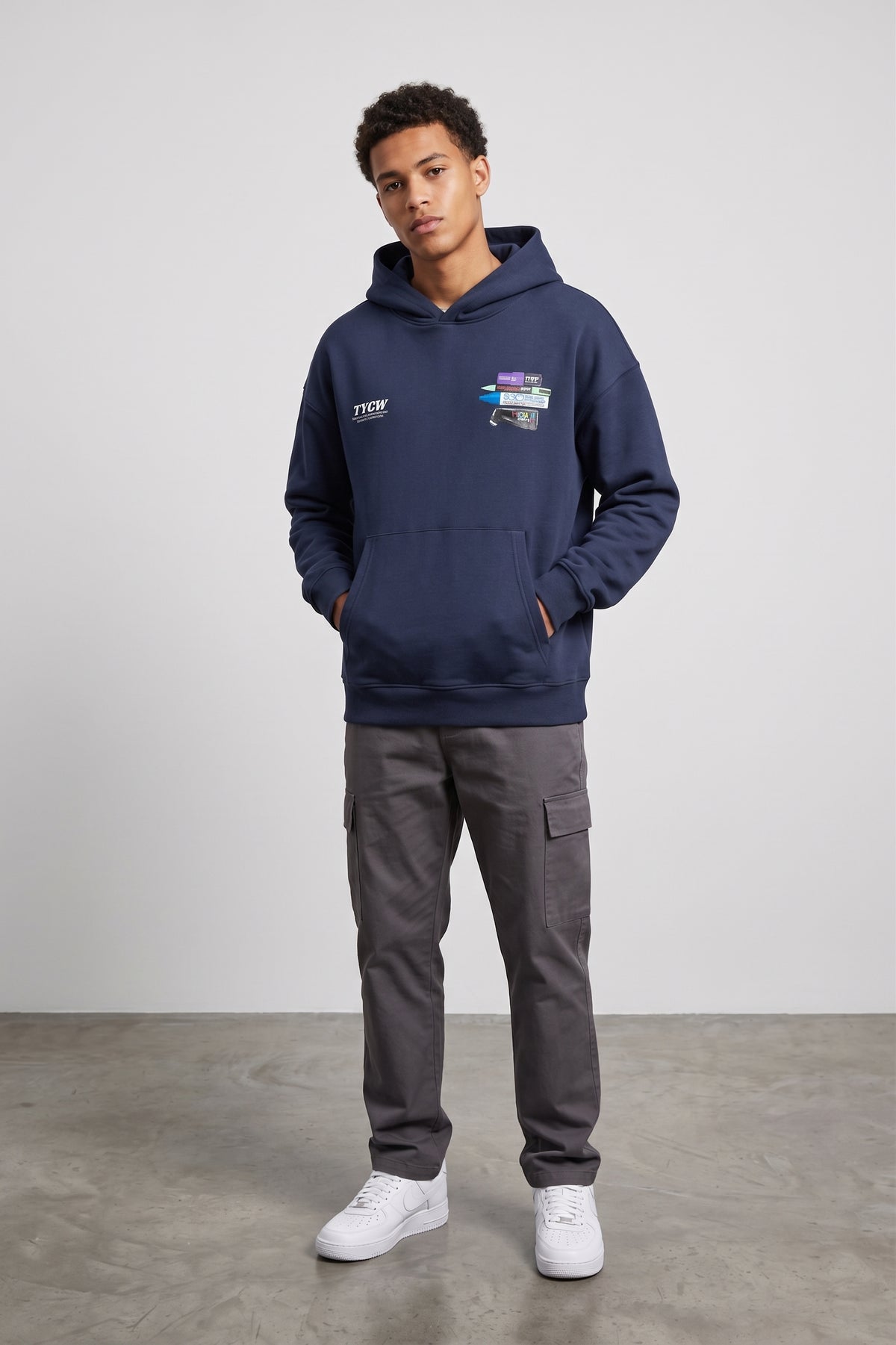 Sudadera con capucha azul marino