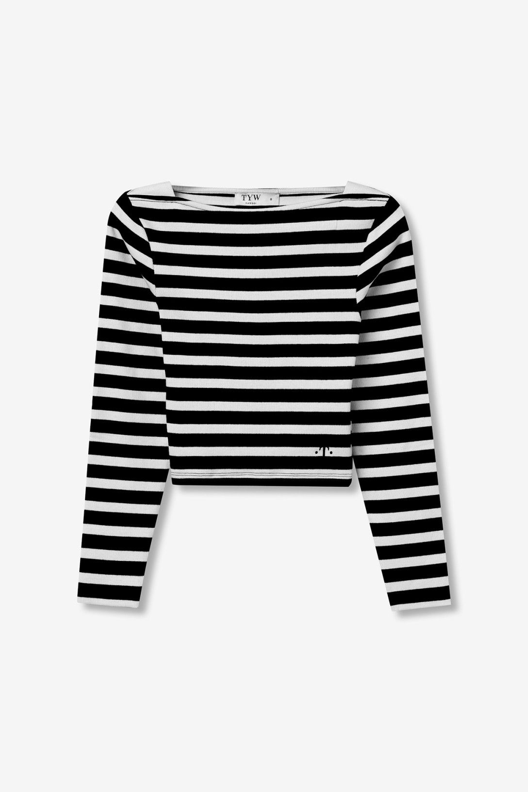 Camiseta manga larga canalé rayas.