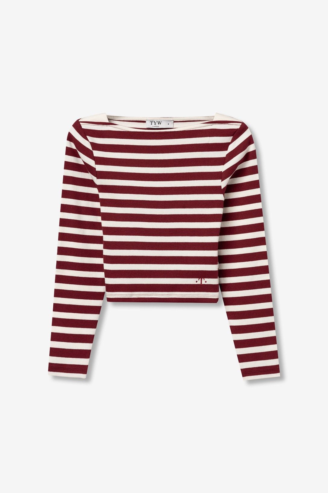 Camiseta manga larga canalé rayas.