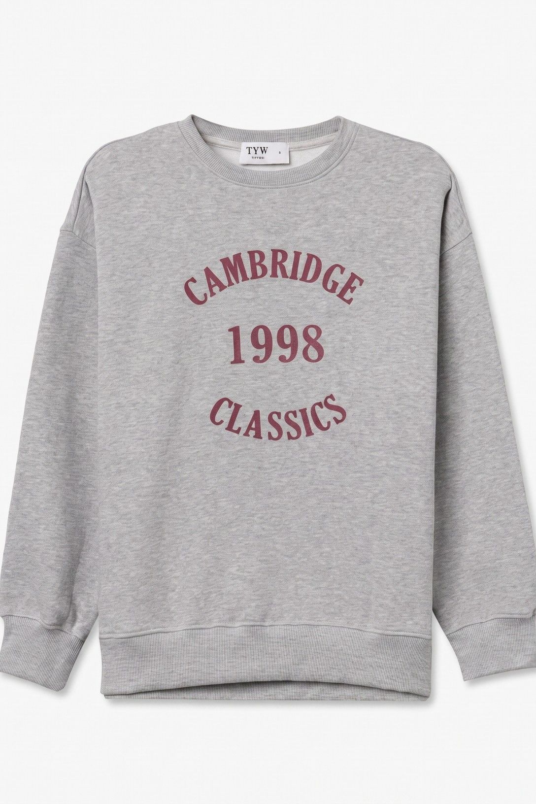 Sudadera sin capucha gris.