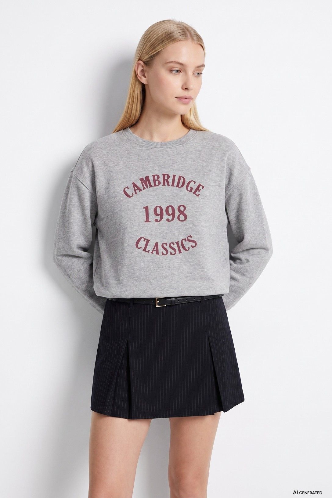 Sudadera sin capucha gris.
