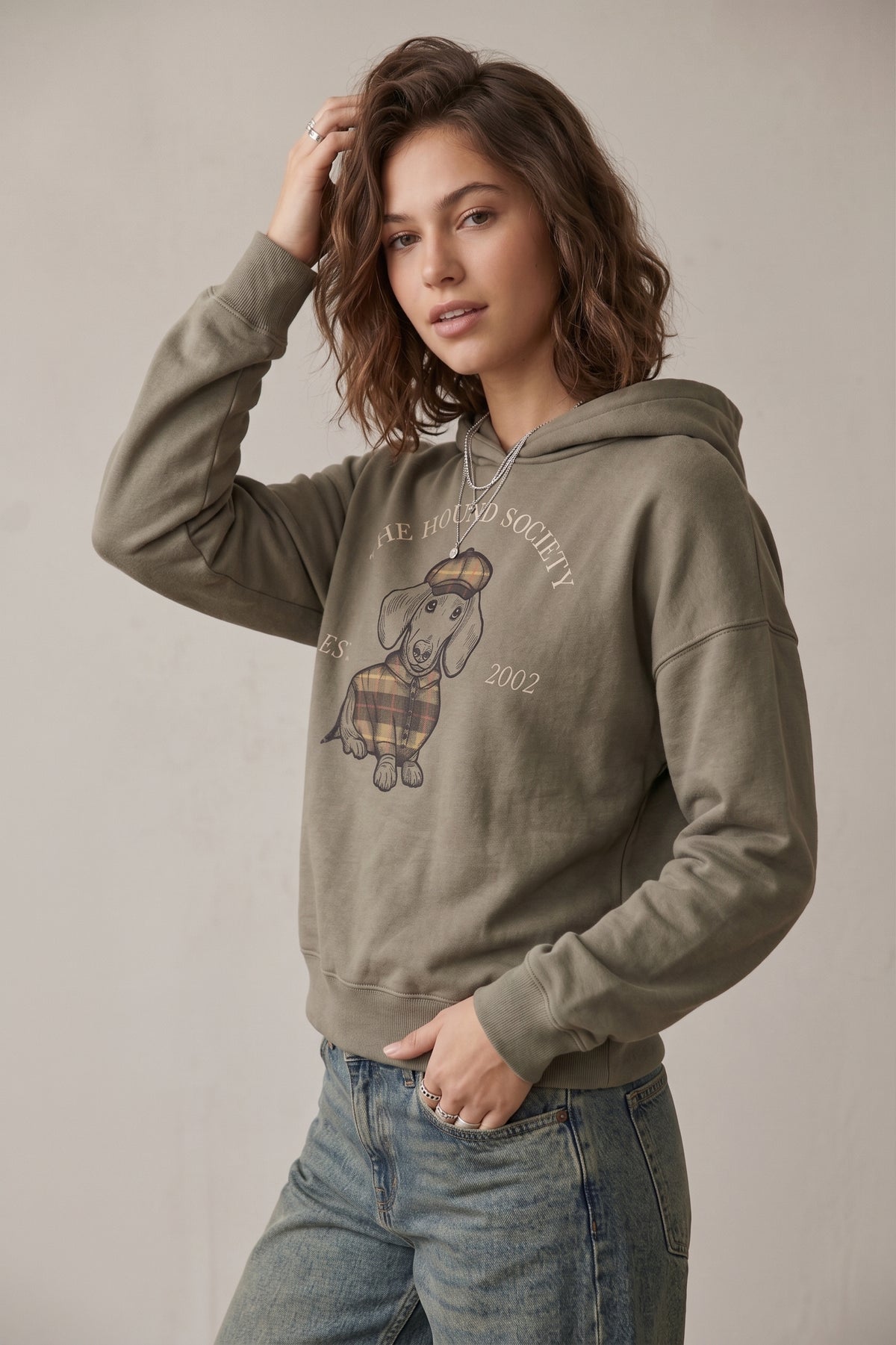 Sudadera con capucha estampado frontal