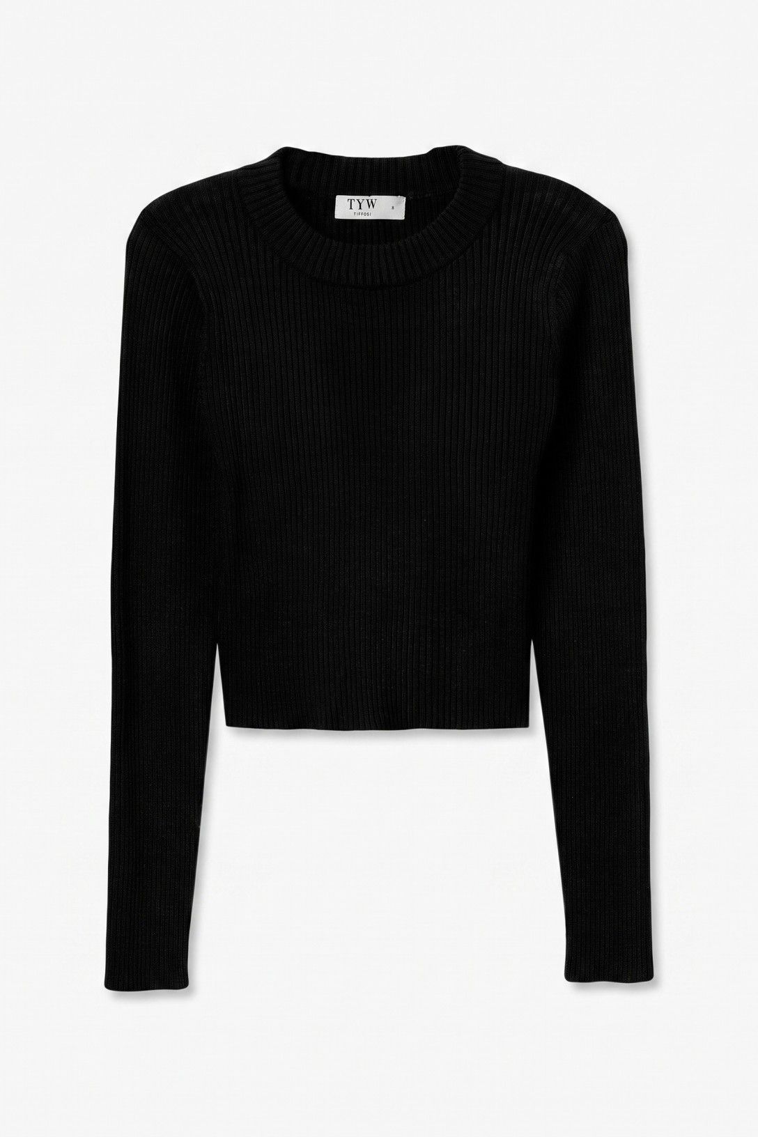 Jersey corto canalé negro.