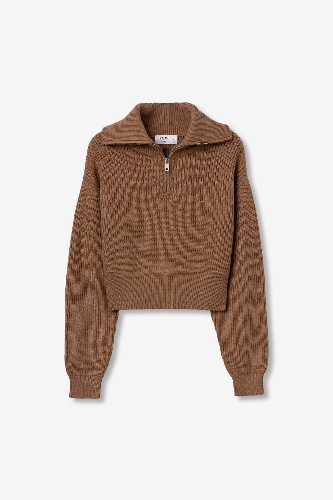 Jersey cuello cremallera marrón