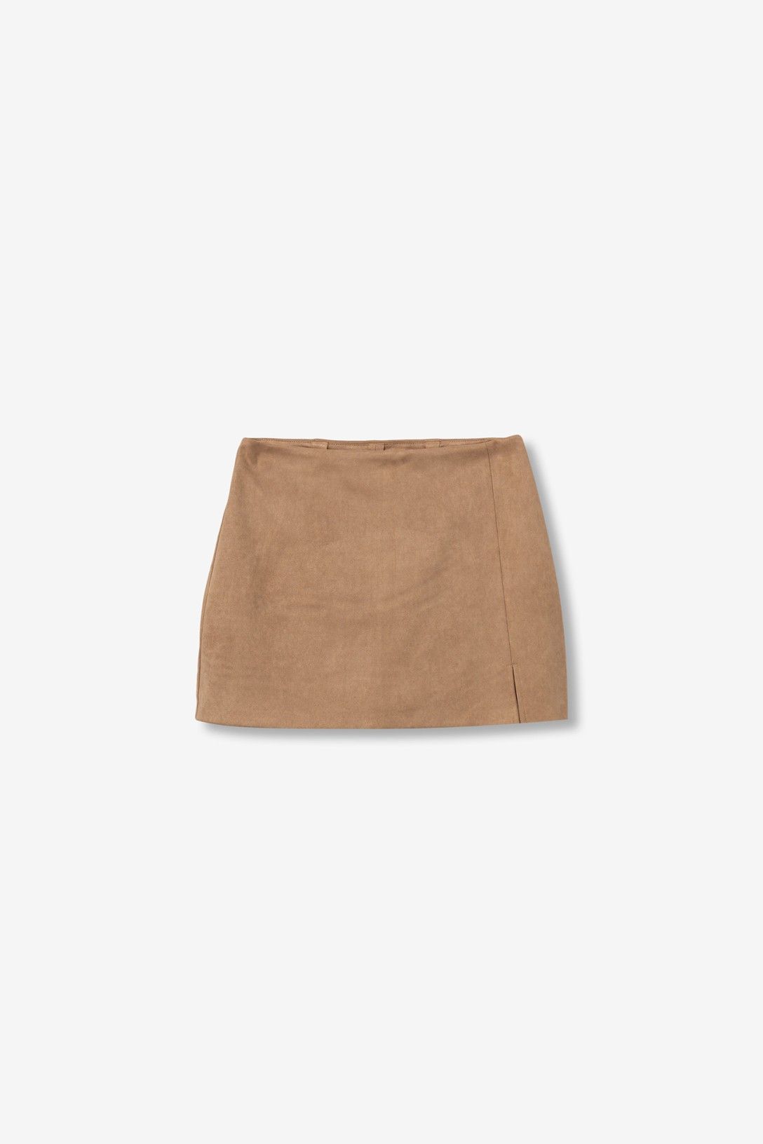 Short efecto minifalda efecto ante beige