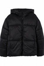 Chaqueta abrigo capucha  acolchado negro