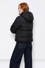 Chaqueta abrigo capucha  acolchado negro