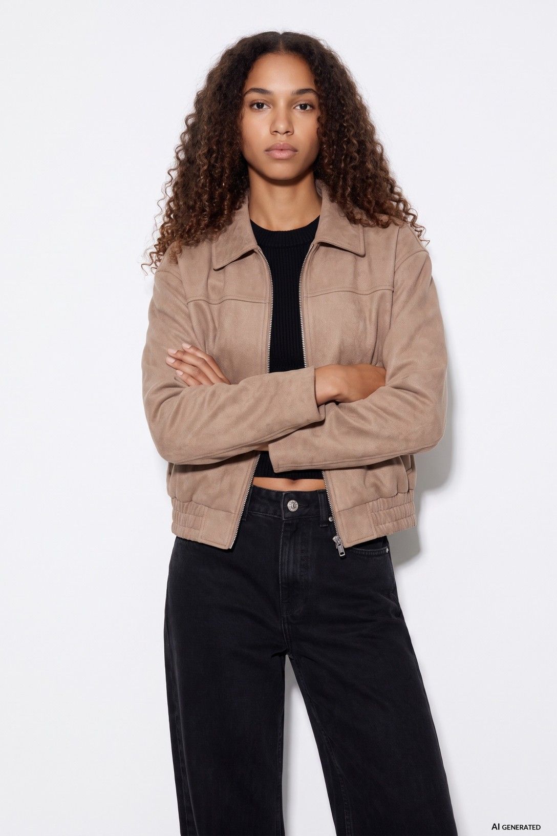 Chaqueta bomber ante sintético.