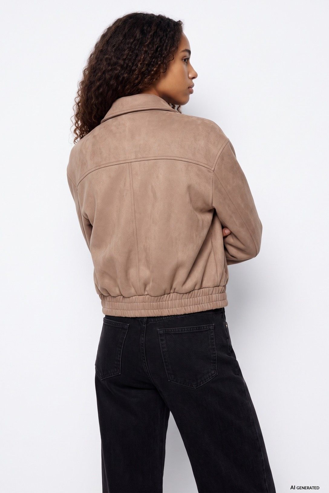Chaqueta bomber ante sintético.