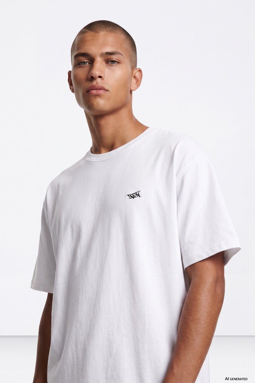 Camiseta manga corta básica blanca, chico.