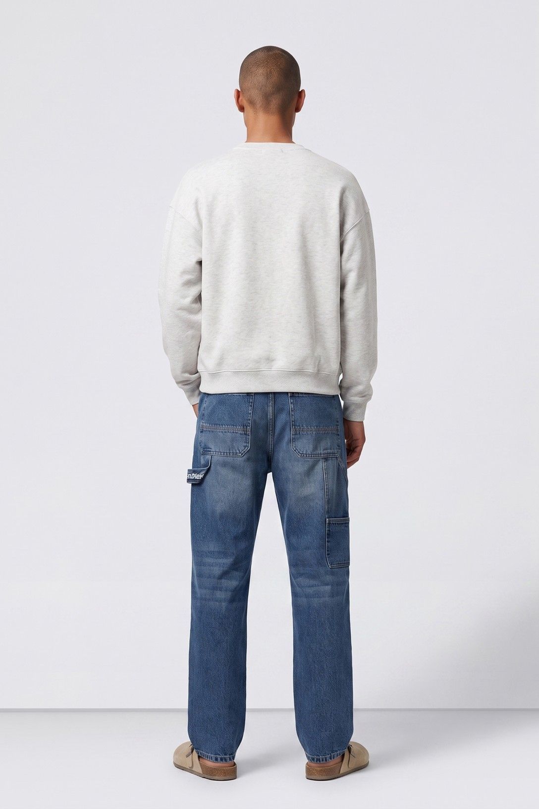 Pantalón vaquero recto presilla lateral