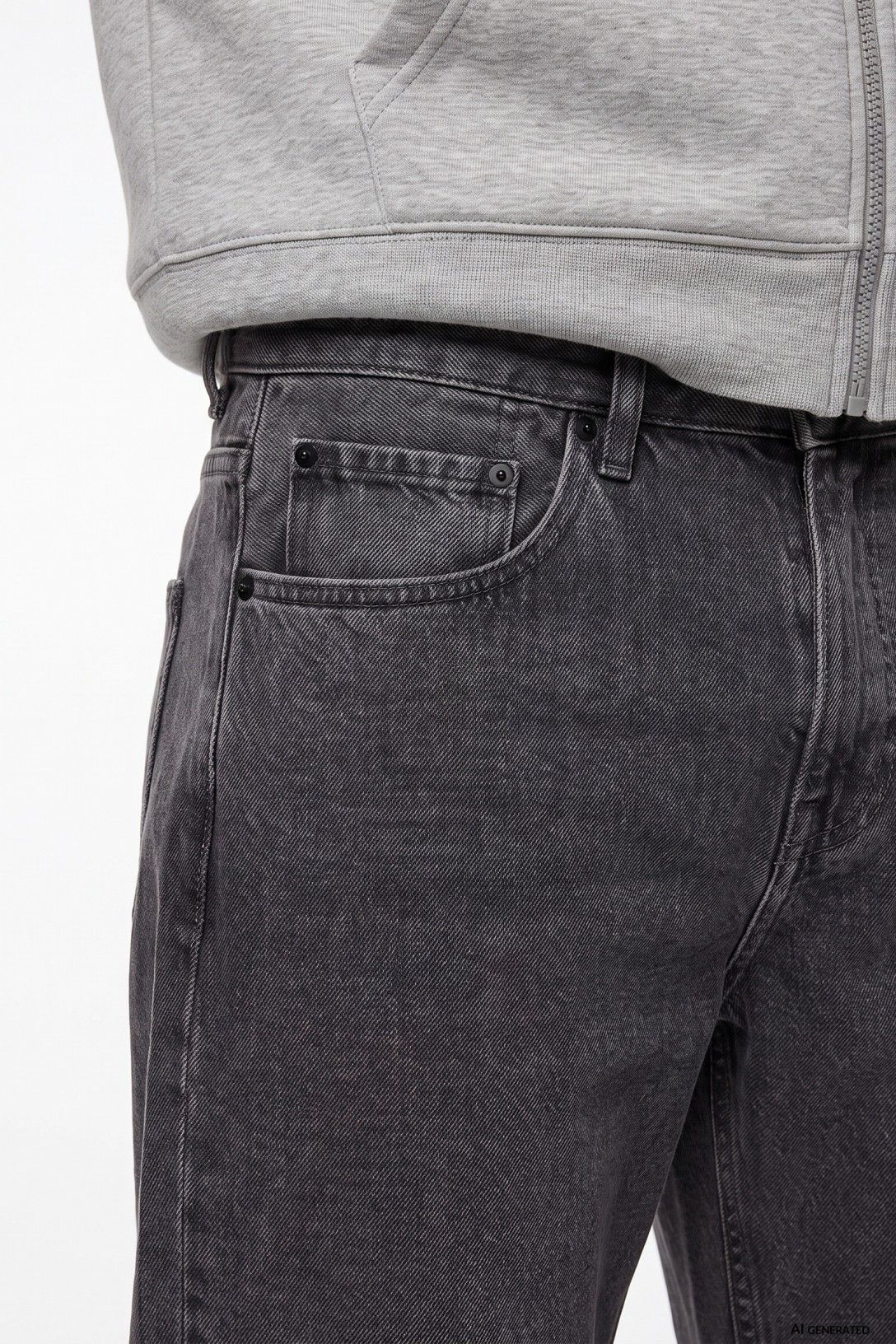 Pantalón vaquero recto, gris, chico.